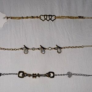 Elegant Gold and Silver Heart Jewelry Set